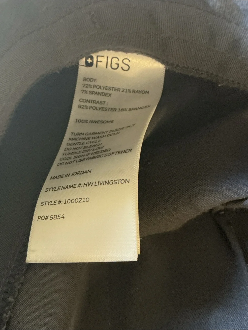 FIGS Technical Collection Scrub Pants Large Gray Straight Leg Stretch 32X29